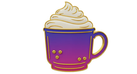 Isolated Cup with Whipped Cream Topping