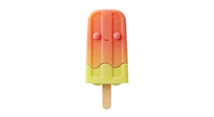 Isolated Smiling Ice Cream Pop with Two Tones