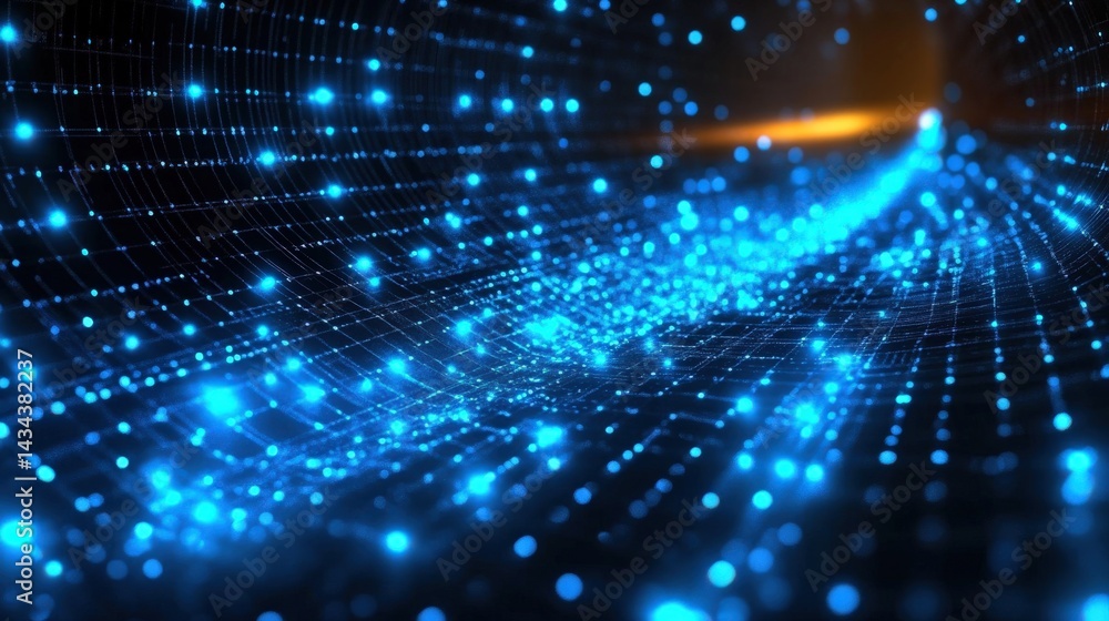 Poster abstract network of light and connection