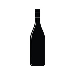 wine bottle stencil icon vector illustration