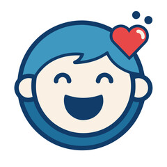 smiling face with heart icon