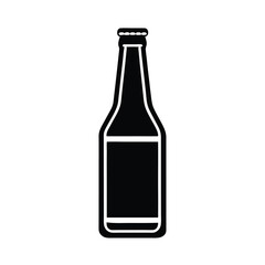 beer bottle stencil icon vector illustration