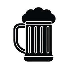 beer mug stencil icon vector illustration