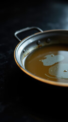 A wok on a stove filled with oil, ready for cooking.