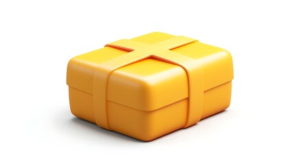 Vibrant yellow gift box with a bold black ribbon creating a striking contrast for a modern look picture