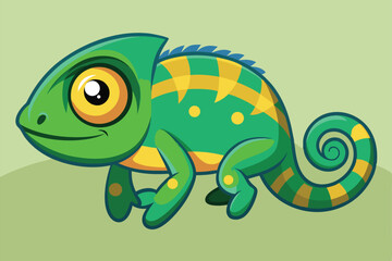  Cartoon Style Chameleon Vector Illustrations