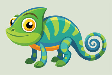  Cartoon Style Chameleon Vector Illustrations