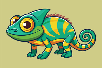  Cartoon Style Chameleon Vector Illustrations