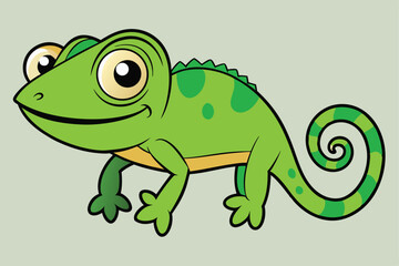  Cartoon Style Chameleon Vector Illustrations