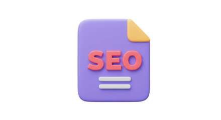 Isolated SEO File Icon, Search Engine Optimization