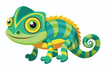  Cartoon Style Chameleon Vector Illustrations