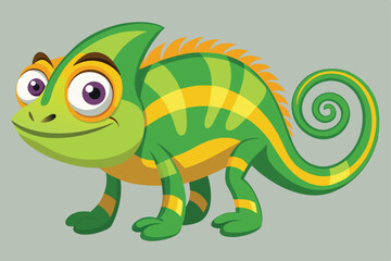  Cartoon Style Chameleon Vector Illustrations