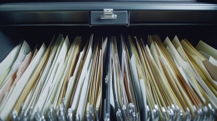 Office File Drawer Overflowing with Documents