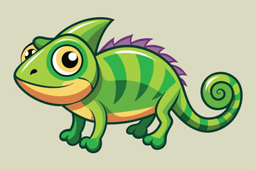  Cartoon Style Chameleon Vector Illustrations