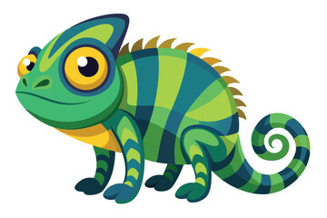  Cartoon Style Chameleon Vector Illustrations