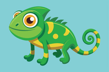  Cartoon Style Chameleon Vector Illustrations