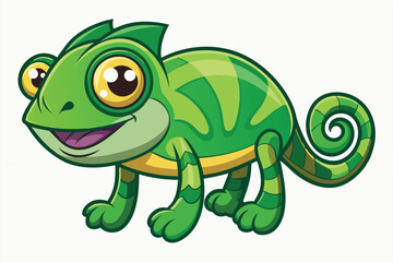  Cartoon Style Chameleon Vector Illustrations