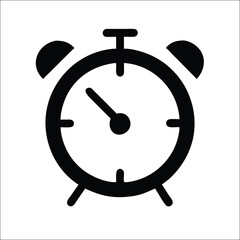 Alarm clock icon time management and wake up symbol