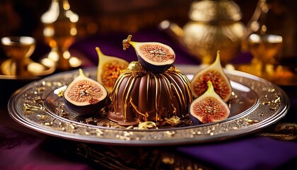 Fototapeta premium Schokoladendessert im arabischen Luxushotel
