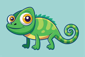  Cartoon Style Chameleon Vector Illustrations