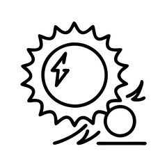 Solar energy icon renewable power source sun with lightning bolt eco friendly electricity symbol