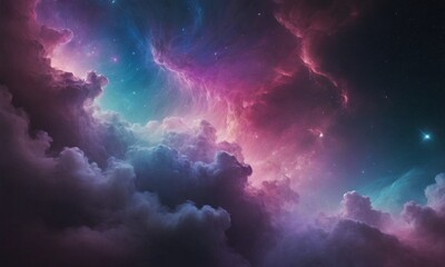 Colorful Cosmic Nebula with Stars