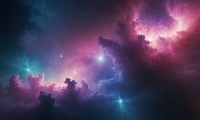 Colorful Cosmic Nebula with Stars