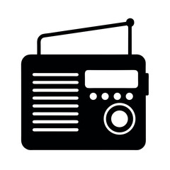 Radio Device Black Vector Silhouette