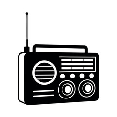 Classic Radio Silhouette Vector