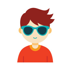 Kid Wearing Sunglasses Vector Illustration