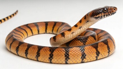 Obraz premium Bismarck Ringed Python on studio background 