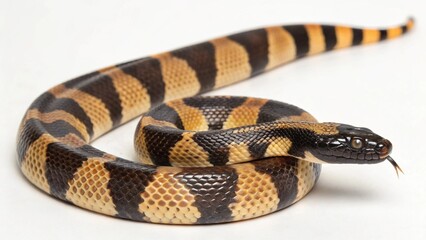 Fototapeta premium Bismarck Ringed Python on studio background 