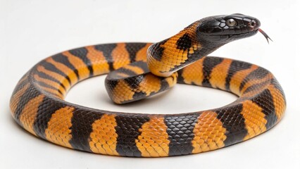 Fototapeta premium Bismarck Ringed Python on studio background 