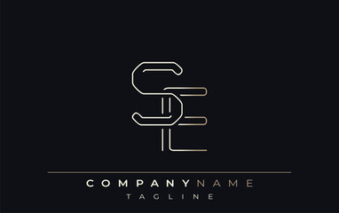 SE Abstract Line Style Logo. Minimalist Design Featuring the Letters S and E Abstract Line Style
