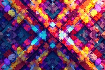Abstract geometric shapes forming a repeating design , backdrop, illustration, colorful