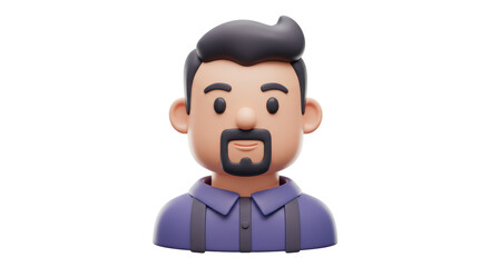 Isolated 3D Render of a Cartoon Businessman Avatar