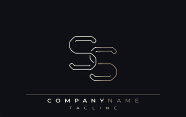 SS Abstract Line Style Logo. Minimalist Design Featuring the Letters S and S Abstract Line Style