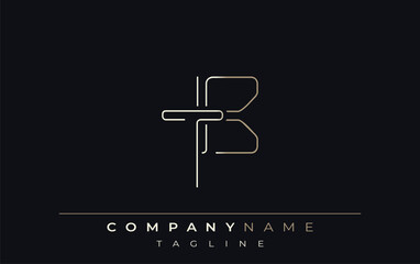 TB Abstract Line Style Logo. Minimalist Design Featuring the Letters T and B Abstract Line Style