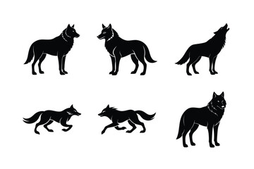 Moonlight Wolf Howl Vector Art