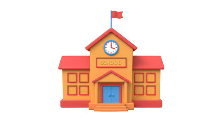 Isolated Cartoon School Building