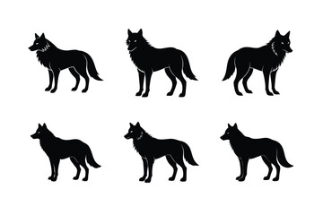 Crisp Wolf Howling Silhouette Design