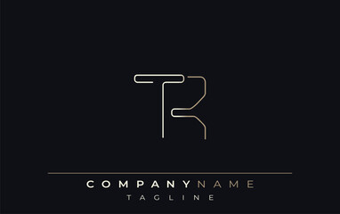 TR Abstract Line Style Logo. Minimalist Design Featuring the Letters T and R Abstract Line Style