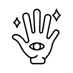 Palmistry hand with eye vector illustration for fortune telling mystic and esoteric design theme