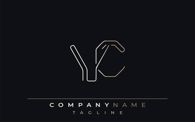 VC Abstract Line Style Logo. Minimalist Design Featuring the Letters V and C Abstract Line Style