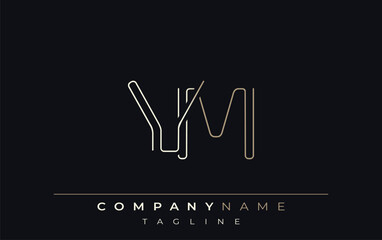 VM Abstract Line Style Logo. Minimalist Design Featuring the Letters V and M Abstract Line Style