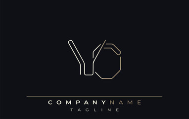VO Abstract Line Style Logo. Minimalist Design Featuring the Letters V and O Abstract Line Style