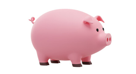 Isolated Cartoon Pink Pig Animal Farm Livestock