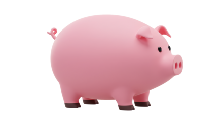 Isolated Cartoon Pink Pig Animal Farm Livestock