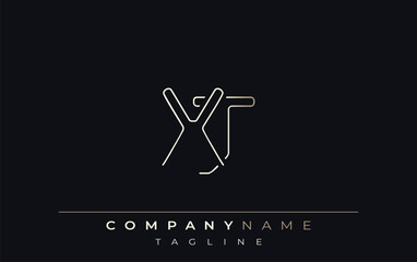 XJ Abstract Line Style Logo. Minimalist Design Featuring the Letters X and J Abstract Line Style