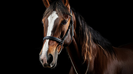 Obraz premium portrait of beautiful horse on dark background.